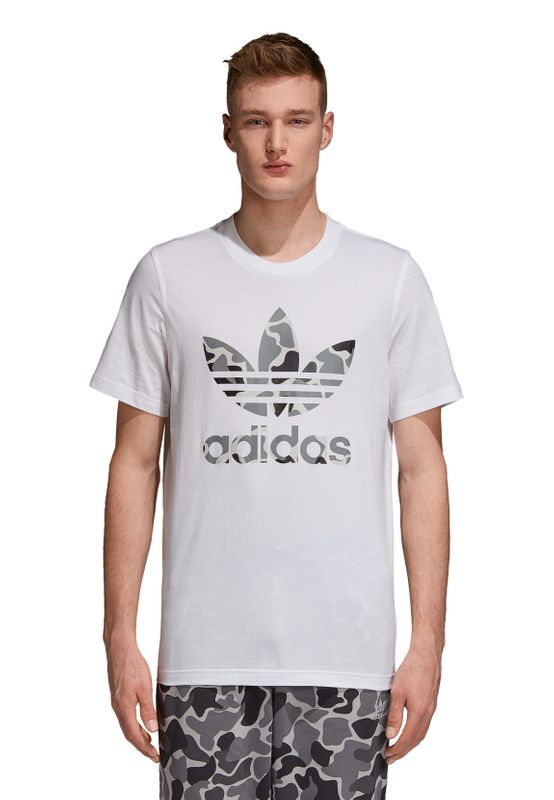 Original Adidas Camouflage Trefoil T-shirt White/Black DH4767 DH4779 Summer Tees