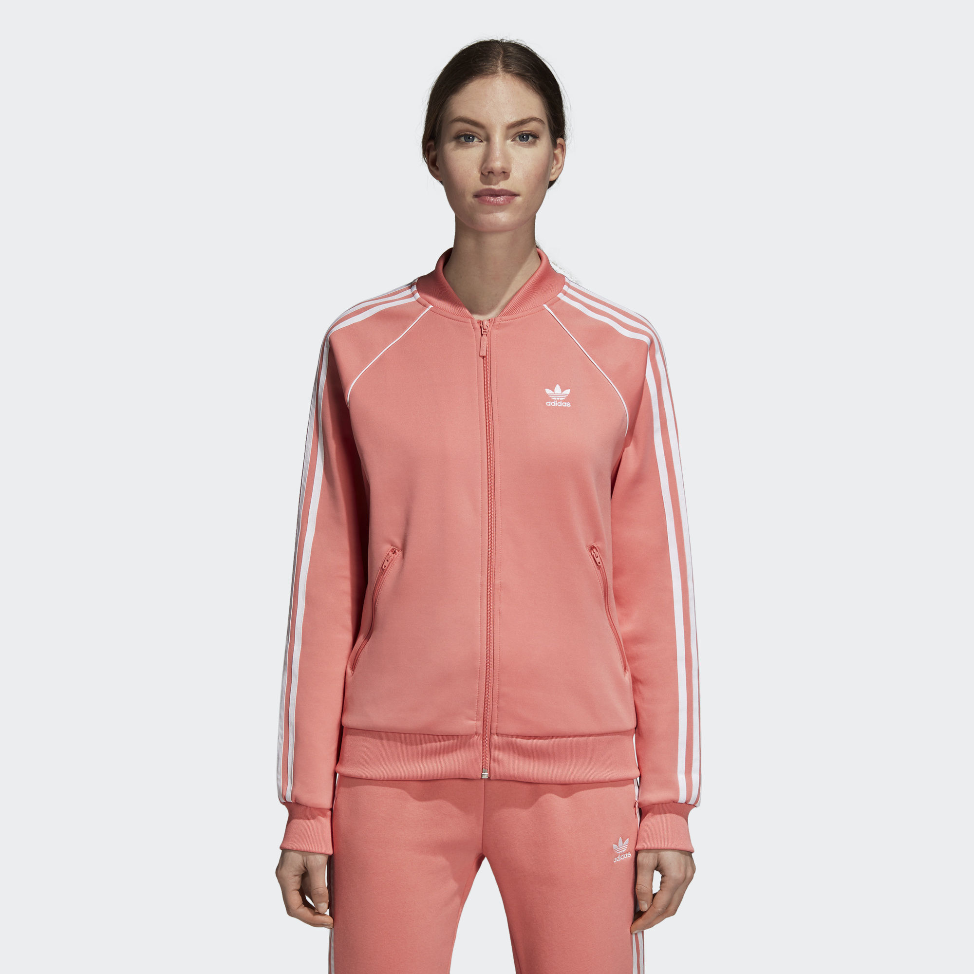 Adidas Original SS Track Top Women Pink DH3162 Superstar Full Zip Jacket