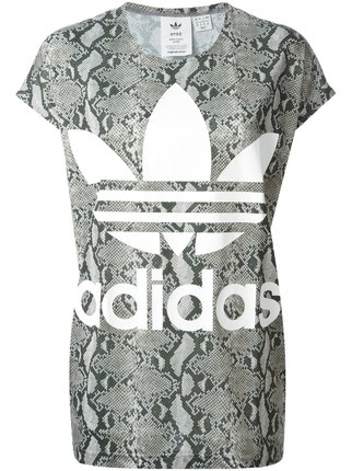 Adidas Original Snakeskin Print T-shrit By HYKE Trefoil Tees S15243 Women Tees