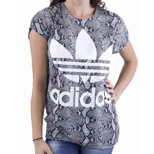 Adidas Original Snakeskin Print T-shrit By HYKE Trefoil Tees S15243 Women Tees