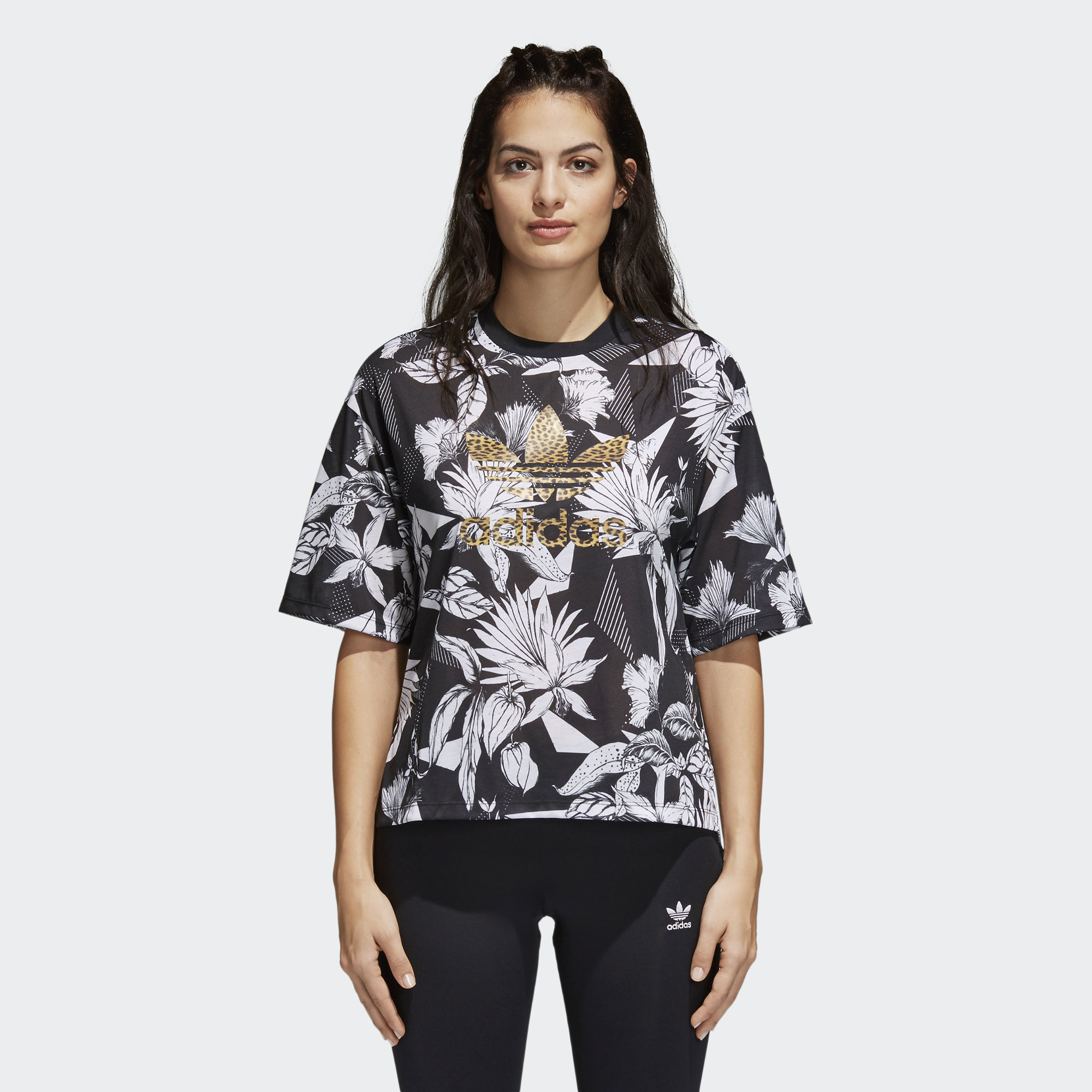 Adidas Womens Farm Tee CY7375 Multicolor Flowers Tshirt