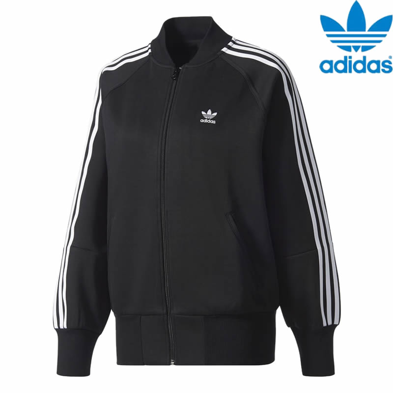 Adidas BR4436 Women Original 3 Stripe Track Top Jacket Black Superstar Jacket