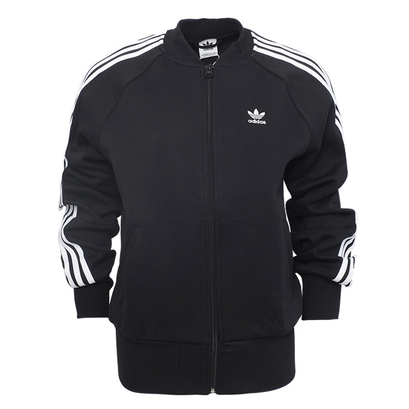 Adidas BR4436 Women Original 3 Stripe Track Top Jacket Black Superstar Jacket