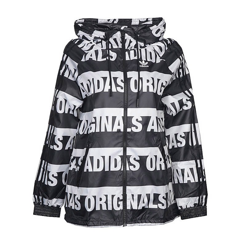 Adidas Womens Windbreaker Jacket Black BR7859 Berlin Hoody