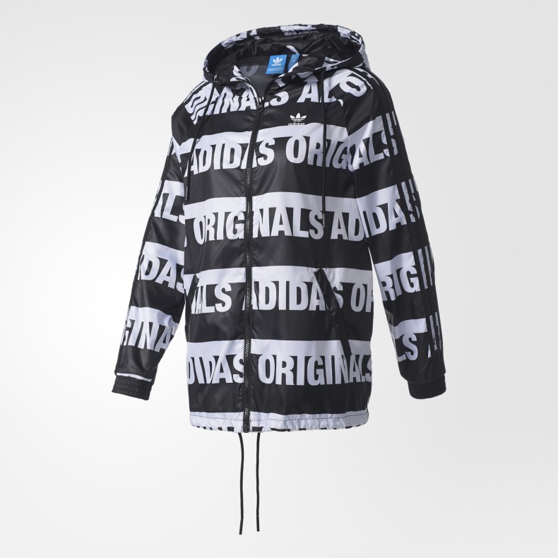 Adidas Womens Windbreaker Jacket Black BR7859 Berlin Hoody