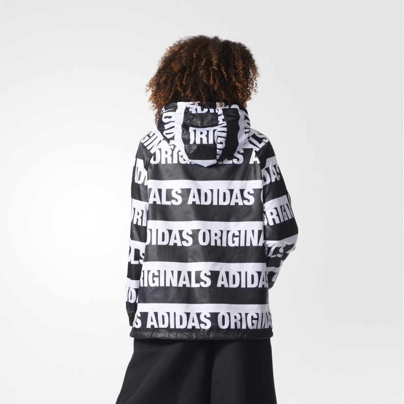 Adidas Womens Windbreaker Jacket Black BR7859 Berlin Hoody