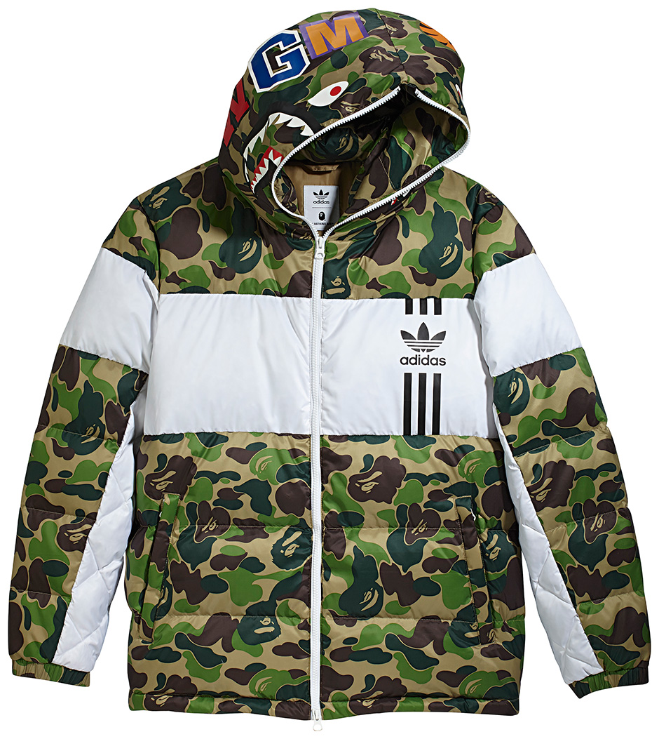 Original Adidas Mens ID96 Down Bape Jacket BK4568 Camo Shark WGM Bathing APE DS Hoodie