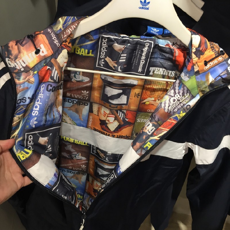 Original Adidas BTS Reversible Windbreaker Jacket AY7773 Multicolour Back To School Hoody