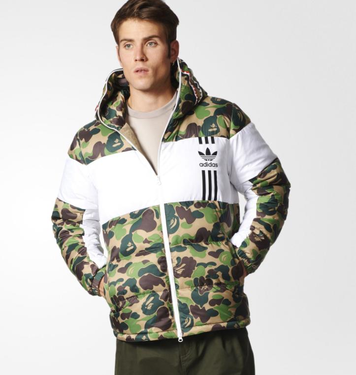 Original Adidas Mens ID96 Down Bape Jacket BK4568 Camo Shark WGM Bathing APE DS Hoodie