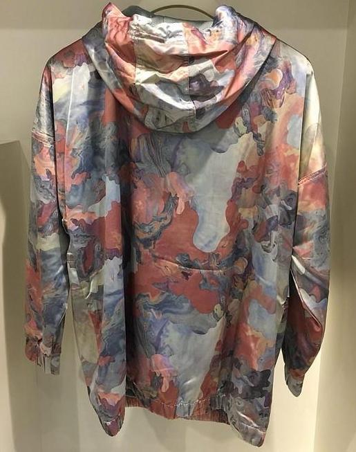 Original Adidas BR6616 Pastel Camo Satin Womens Hoodie Multicolor AOP Jacket