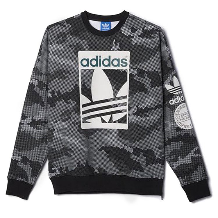 Adidas Originals Street Graphic Crew Navy Blue Sweatshirt AB8023 Long Sleeve TShirt