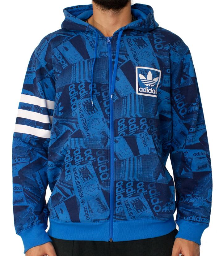 Adidas Originals Mens Zaketa S06972 Blue Jacket Foil Street Full Zip Hoodie