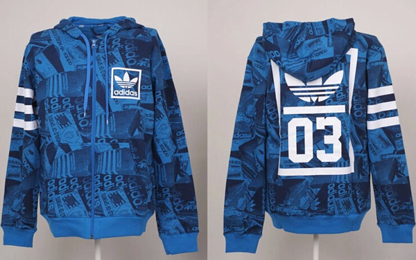 Adidas Originals Mens Zaketa S06972 Blue Jacket Foil Street Full Zip Hoodie