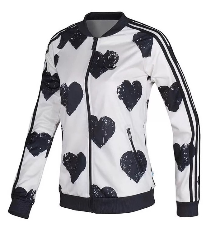 Originial Adidas Chaqueta Mujer Heart Medlist Track Top W68758 Jacket White