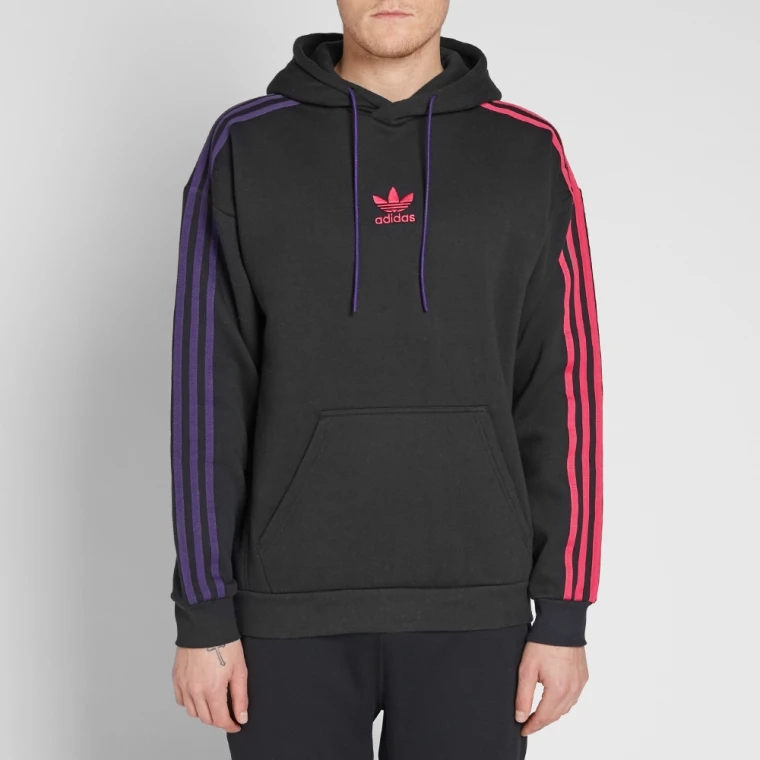 Adidas 3-Stripes Hoodie Black Sportive Sweatshirt EC3674 Hoody