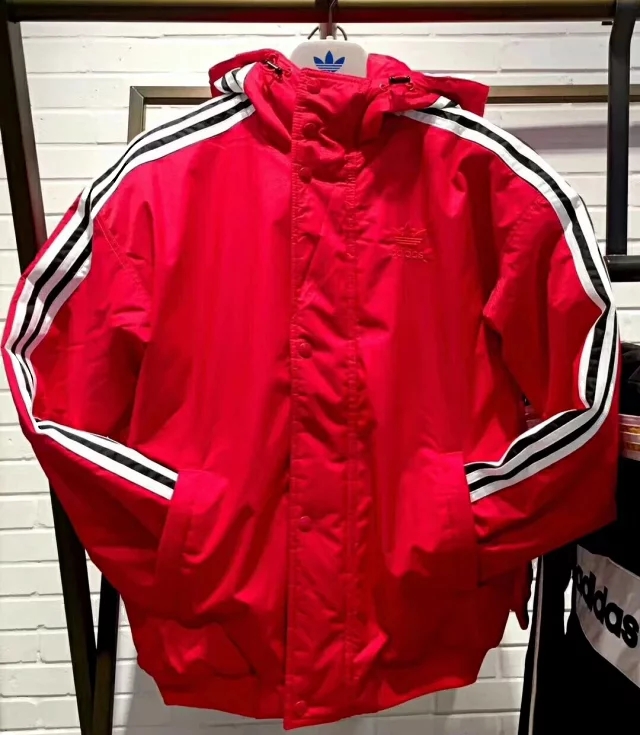 Adidas Womens SST Stadion Jacket Red DH4570 Windbreaker Winter Coat Hoody