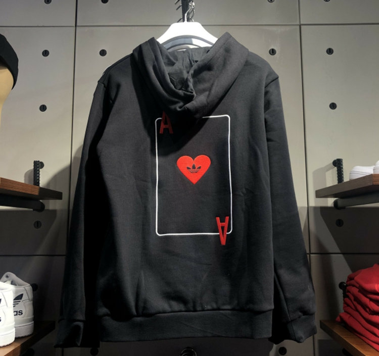 Original Adidas Valentine's Card Popover Hoody Black FH7887 Mens V Day Hoodie