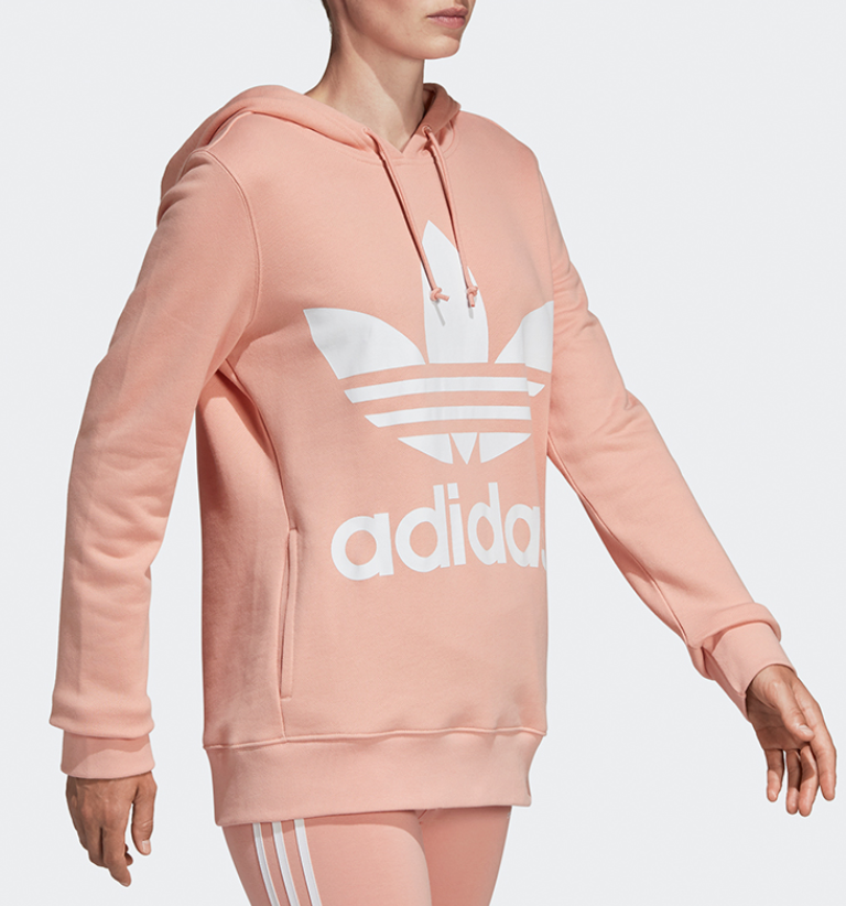 Adidas Womens Trefoil Hoodie DV2560 Adicolor Trefoil Pink Hoody