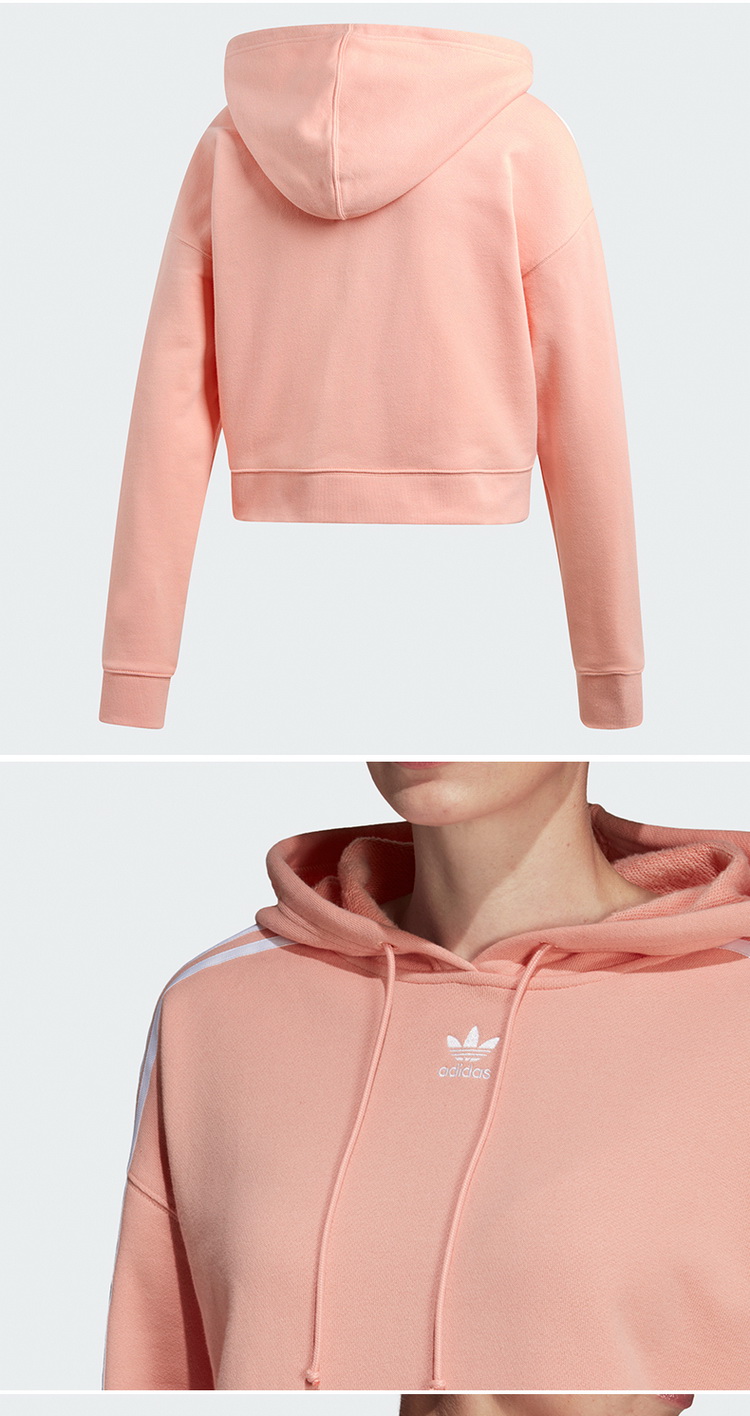 Adidas Womens Cropped Hoodie Pink DX2161 Mikina Cropped PINK