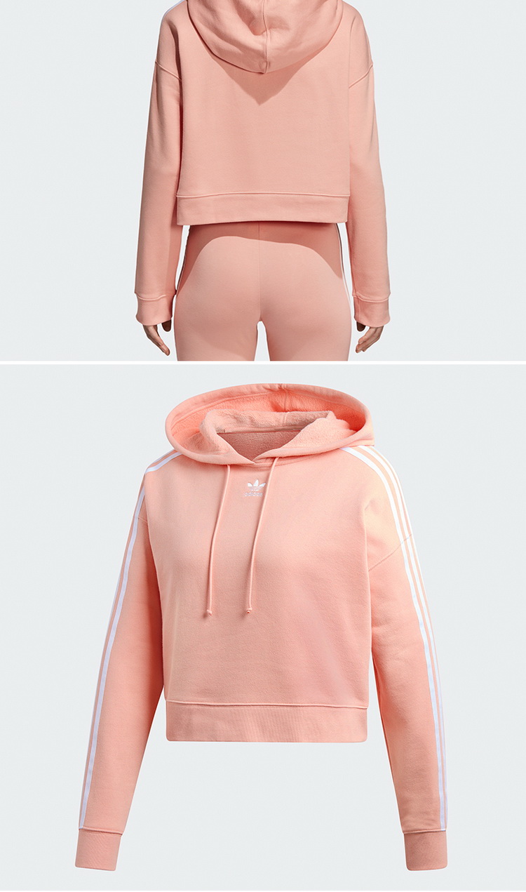 Adidas Womens Cropped Hoodie Pink DX2161 Mikina Cropped PINK