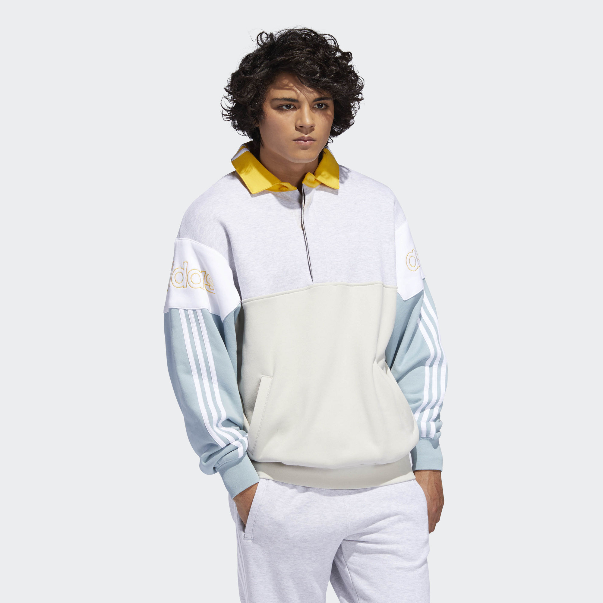 Adidas Rugby Sweater Collegiate DV3147 Raw White Rugby Sweatershirt