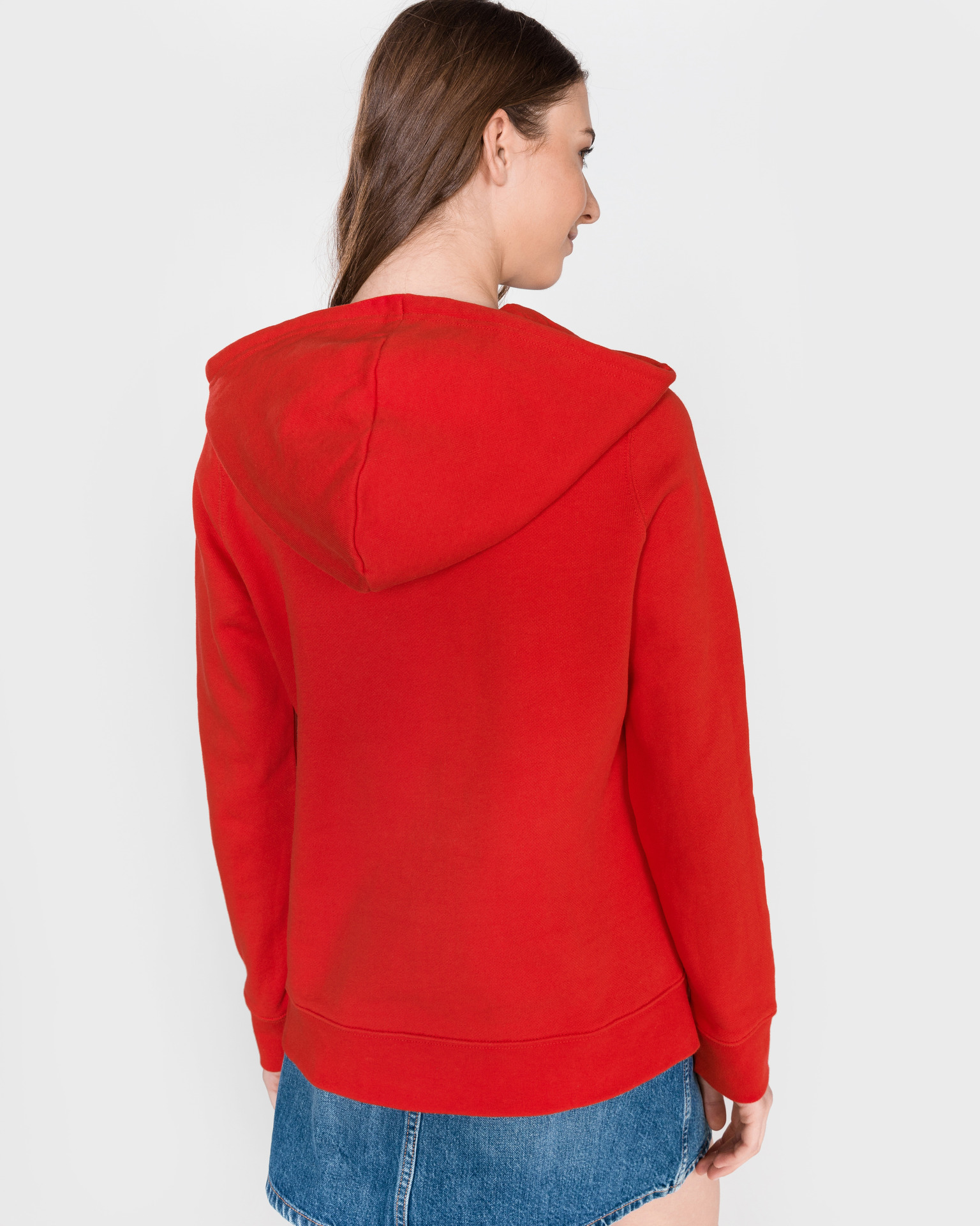 Adidas Womens V-Day Trefoil Hoodie Red FH8563 Pullover Hoody