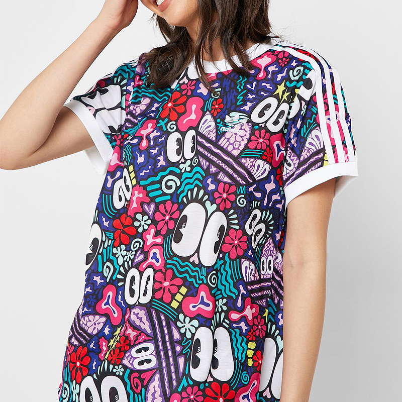 Original Adidas 2019 Women Tees DV2656 Hattie Stewart Summer Eyes 3-Stripes Tees