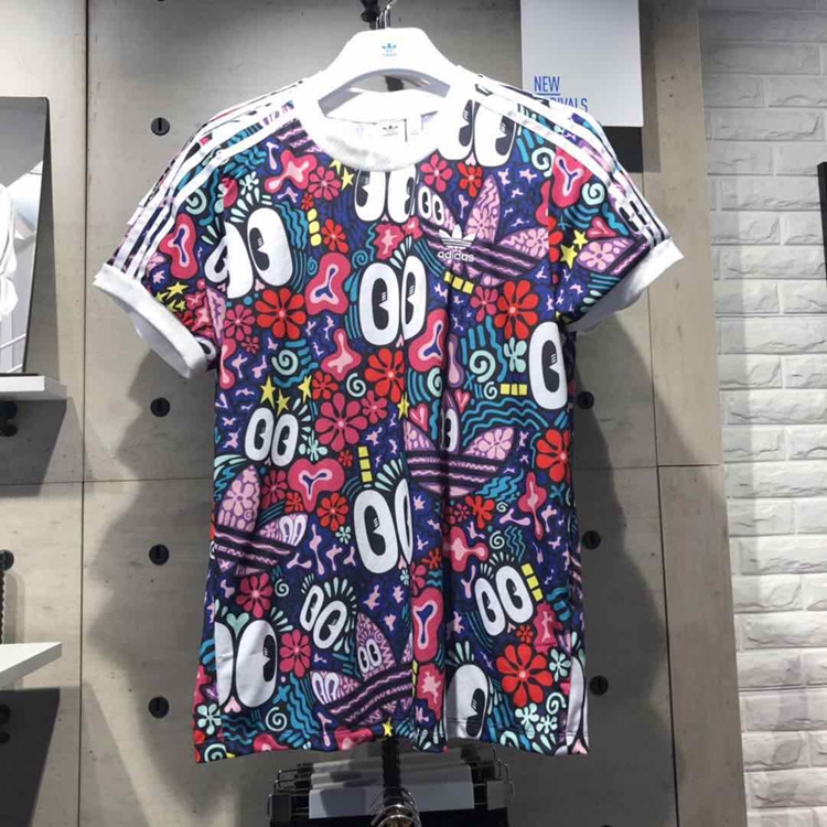 Original Adidas 2019 Women Tees DV2656 Hattie Stewart Summer Eyes 3-Stripes Tees