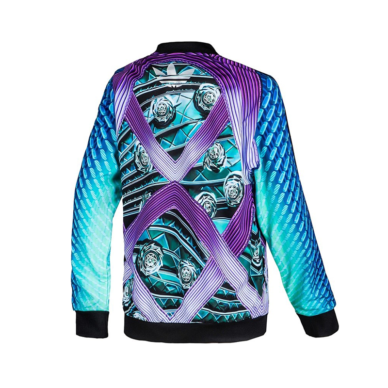 Adidas Mary Katrantzou Track TOP M62906 Adidas Printed Distance Track Jacket Green/Purple Jacket