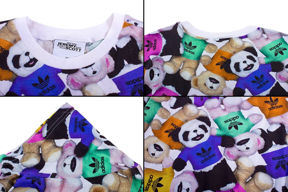 Original Adidas Womens Jeremy Scott Bear Big Tshirt Multicolor W60480 JS Summer Tees