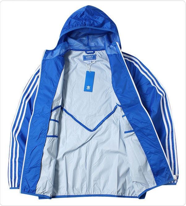 Adidas Blue Windbreaker Jacket O57648 Rain Hoody
