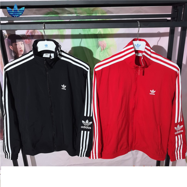Adidas Original Womens Track Jacket ED7539 Red Three Stripes Lock Up TT Jacket
