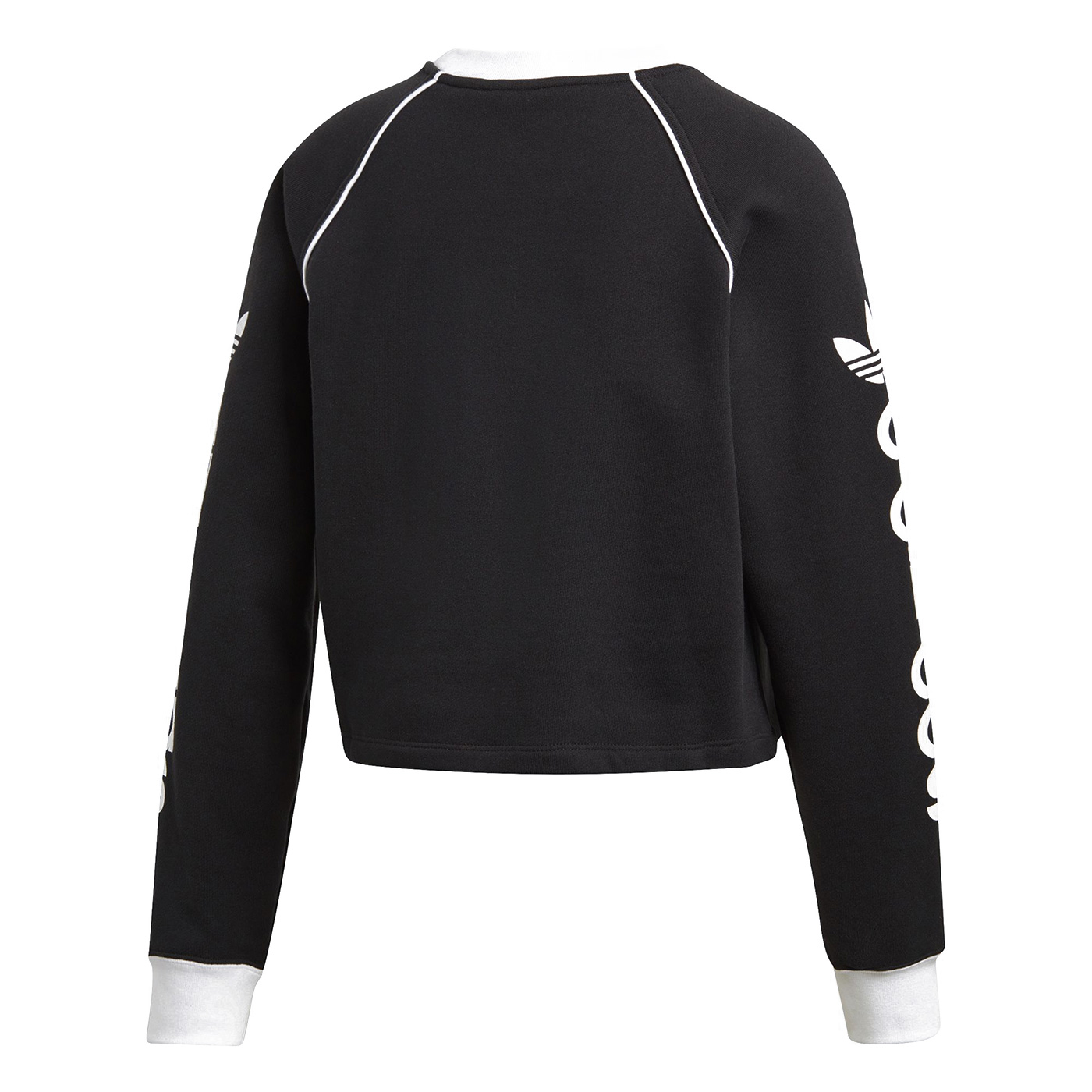 Adidas Sweatershirt Long Sleeve Womens DH4714 Crewneck Trefoil Cropped Sweatershirt