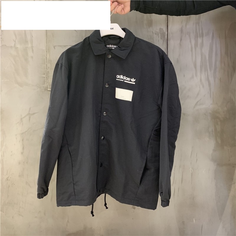Adidaso Mens Original Logo Print Coach Jacket DX3767 GRP Sport Shirt Jacket
