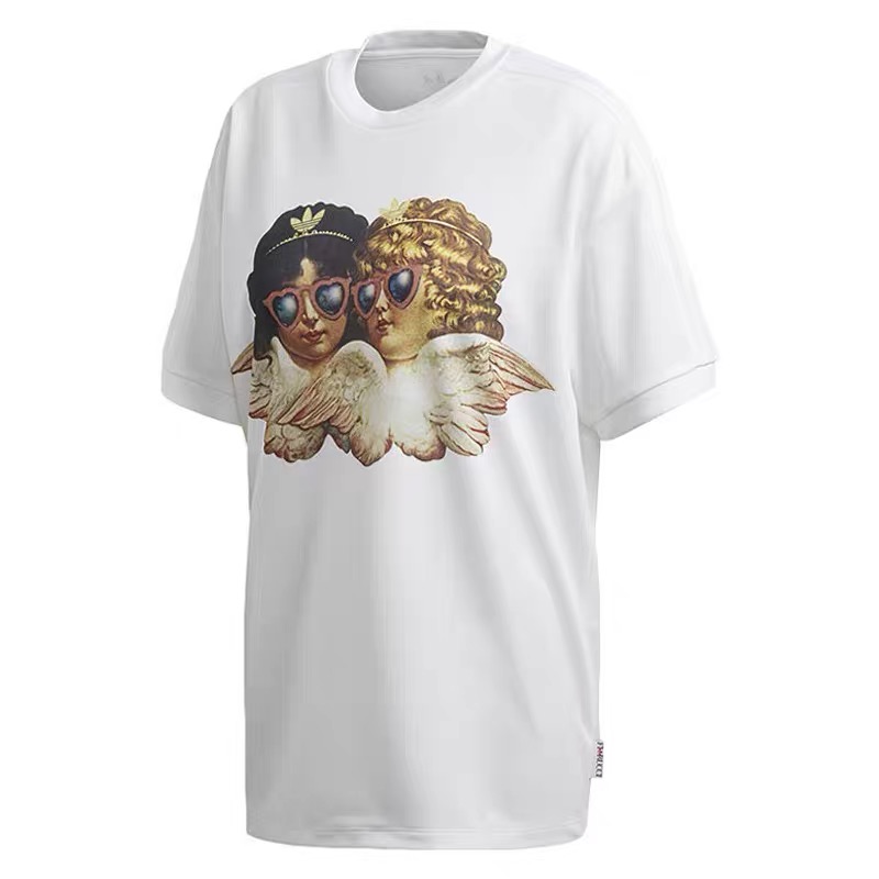 Adidas Womens Fiorucci Angels T-Shirt FL4139 White Fiorucci Graphic Tee Yellow FL4141 Tees C
