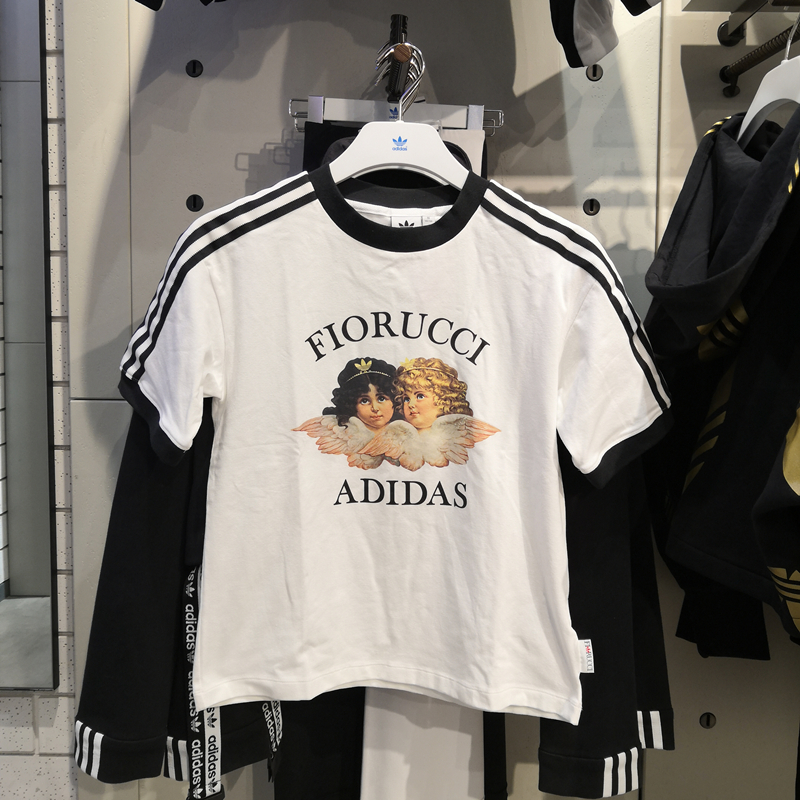Adidas OriginalS x Fiorucci White Tshirt ED8775 Woemns TEES C