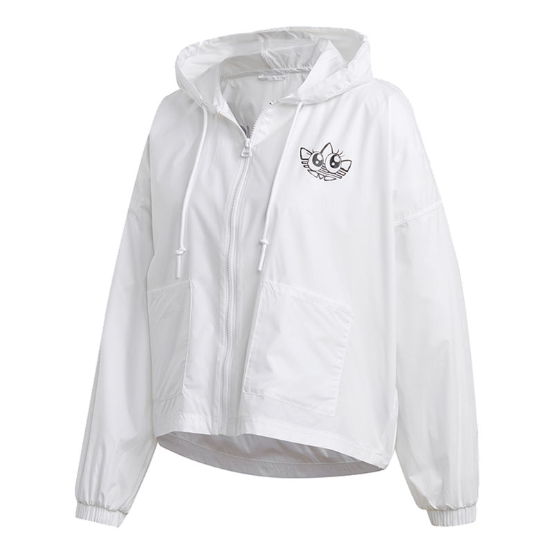 WOMEN ORIGINALS Adidas Graphic Sunscreen Windbreaker GK4980 White Jacket SUPER-SWEET LOOK Hoody C
