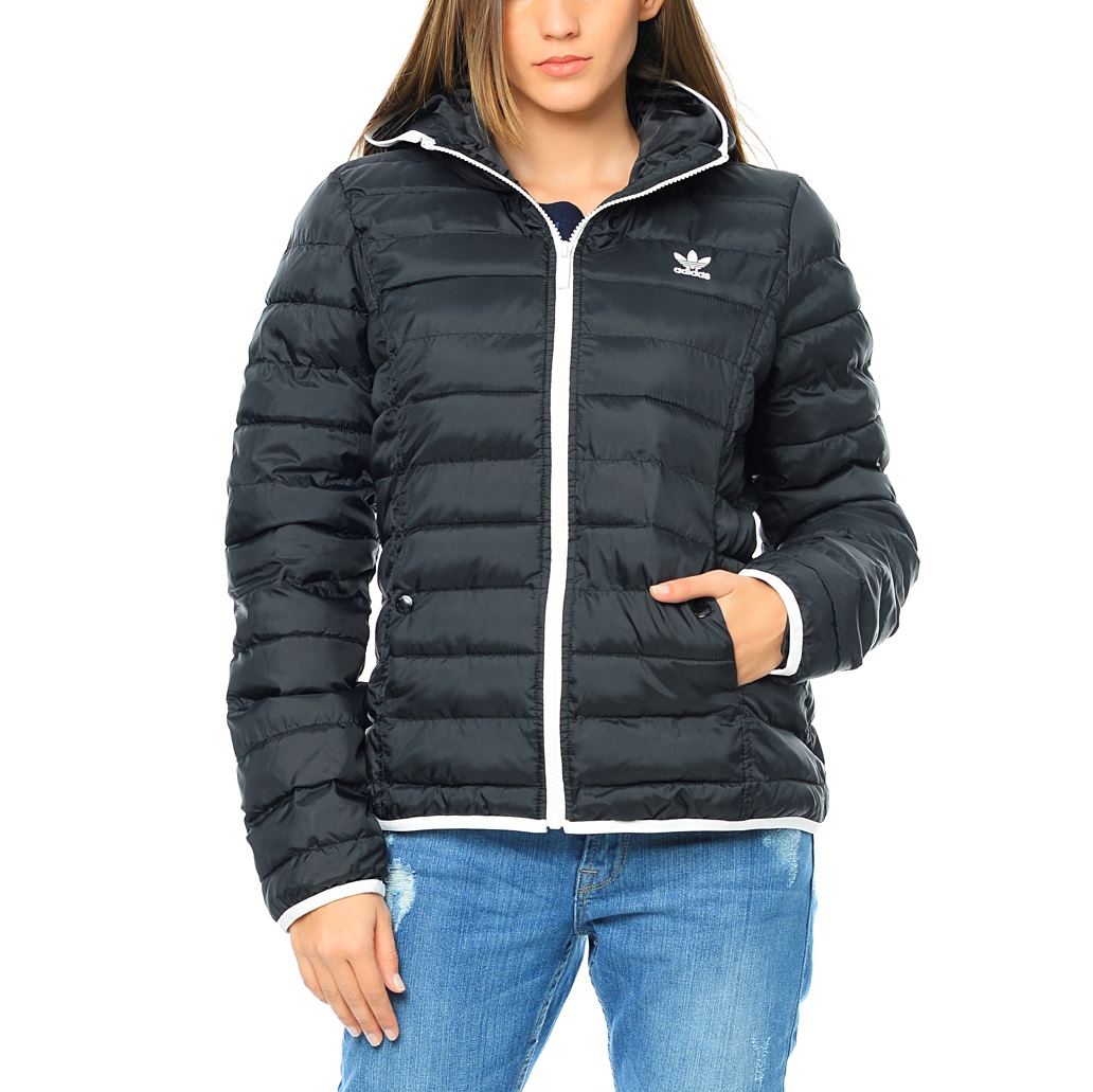 Adidas Womens Slim Padded Hooded Jacket Black M30410 Mont Slim Pad HD Bayan Jacket