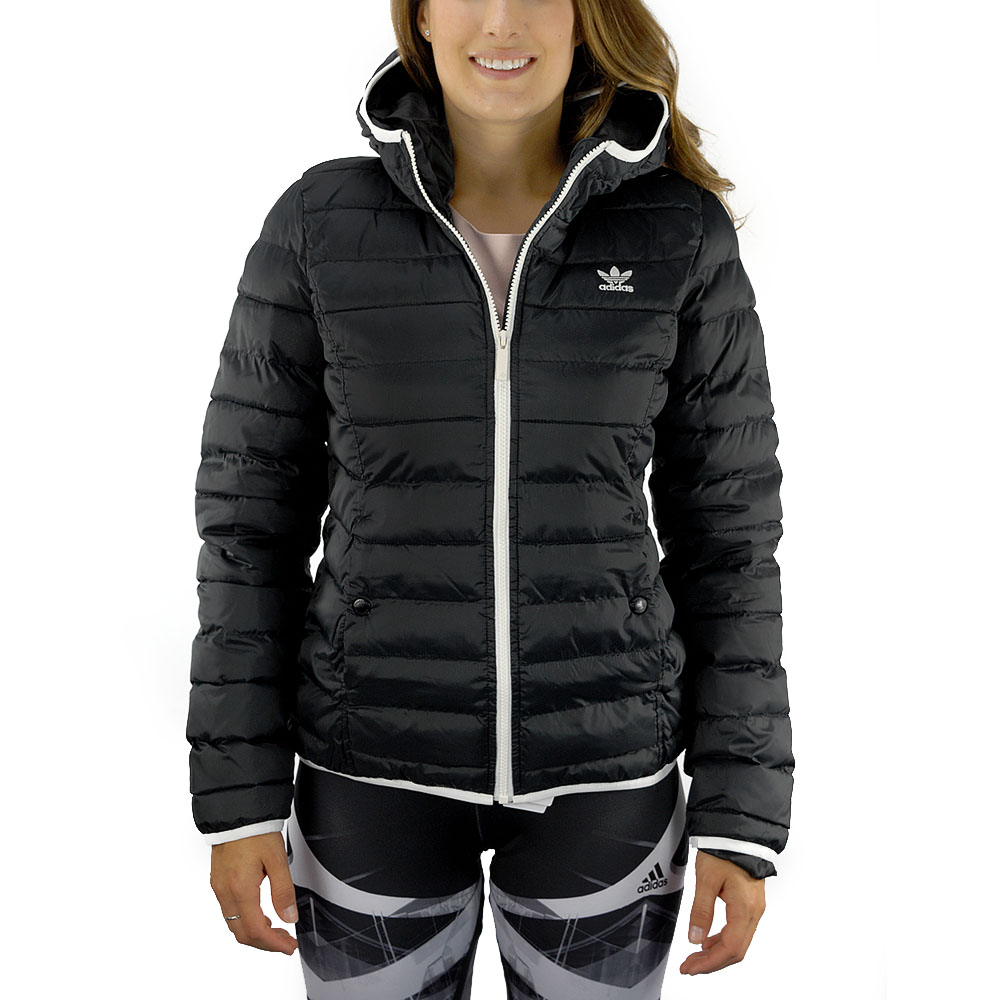 Adidas Womens Slim Padded Hooded Jacket Black M30410 Mont Slim Pad HD Bayan Jacket