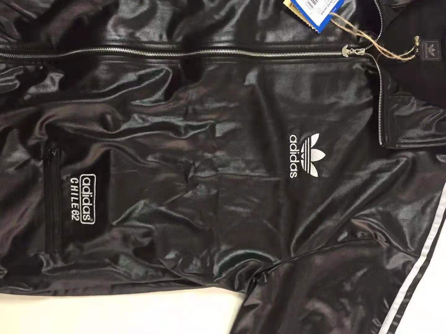 Adidas Chile 62 Rare Tracksuit Jacket Wetlook Shiny Black/Silver Suit