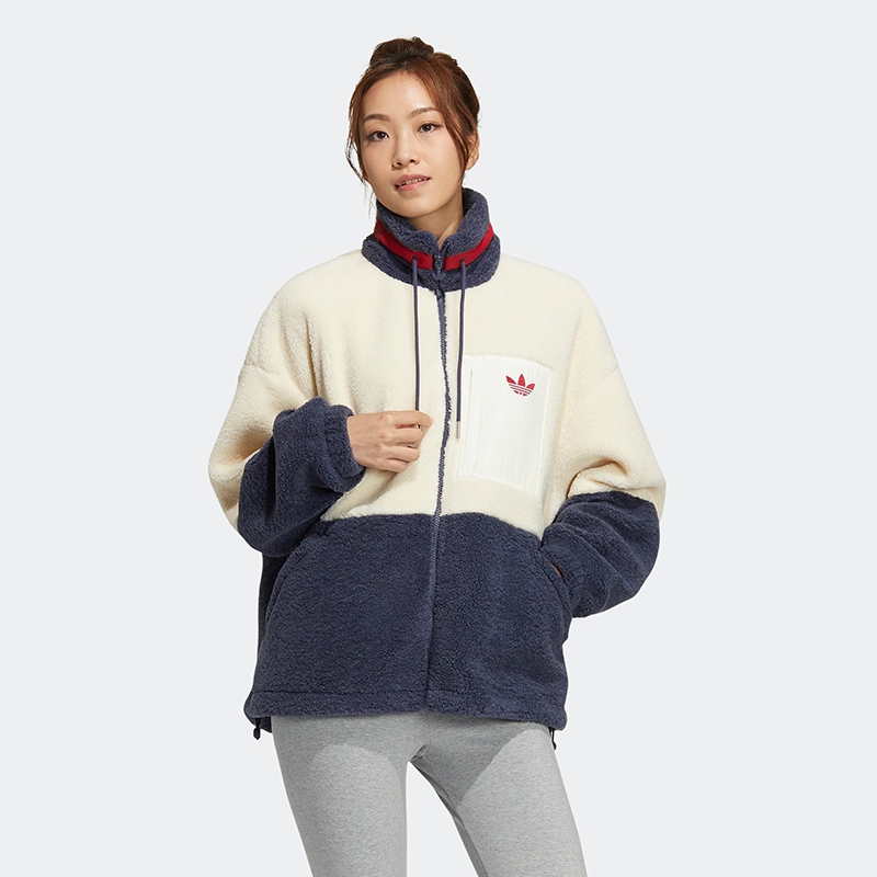 Adidas Original Multi Color Womens HR3455 HR3456 Jacket Sport Fleece Warmly SHORT SHERPA  Jacket ショート シェルパジャケット