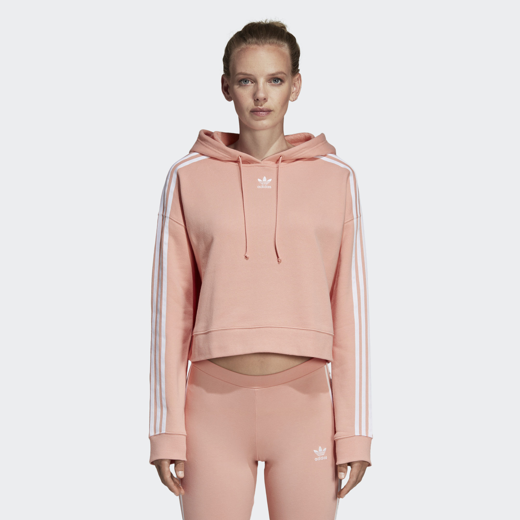 Adidas Womens Cropped Hoodie Pink DX2161 Miki...