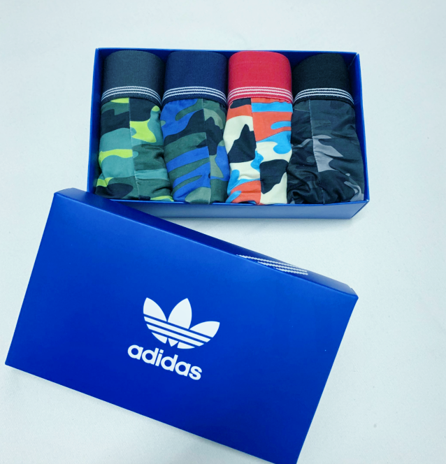 Adidas Original Men's Underwear Boxers 1 Box 4pcs Camo Underwear four Colors