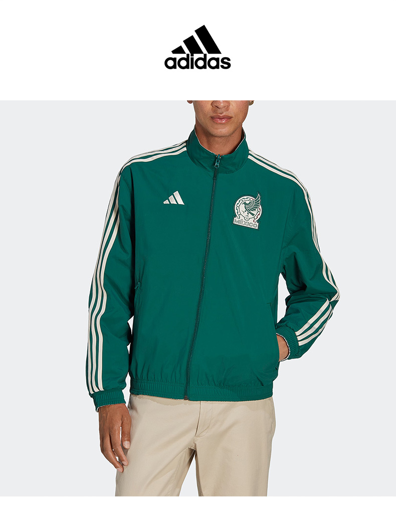 Adidas Original Anthem Jacket Green HF1439 Mexico Soccer Anthem Reversible Jacket