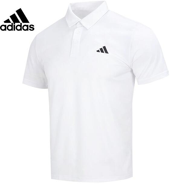 Adidas Mens FAB Polo Tees HR8729 Tennis T-Shirts Sport Top White Tees HR8730 Black Tshirt 2 Colors