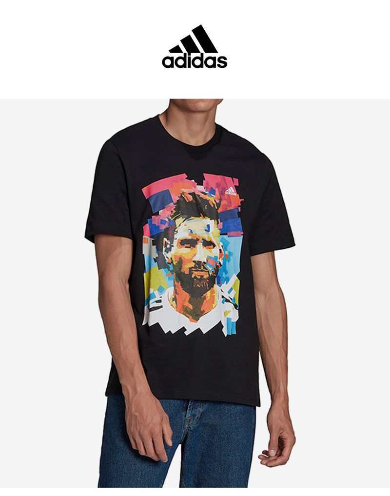 Adidas Messi Soccer Graphic Tees Black HA0931 Football Soccer Tees