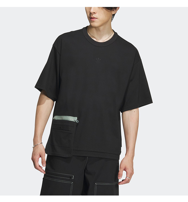 Adidas Originals Round Neck Tees HY7245 Black HY7246 Green Tees