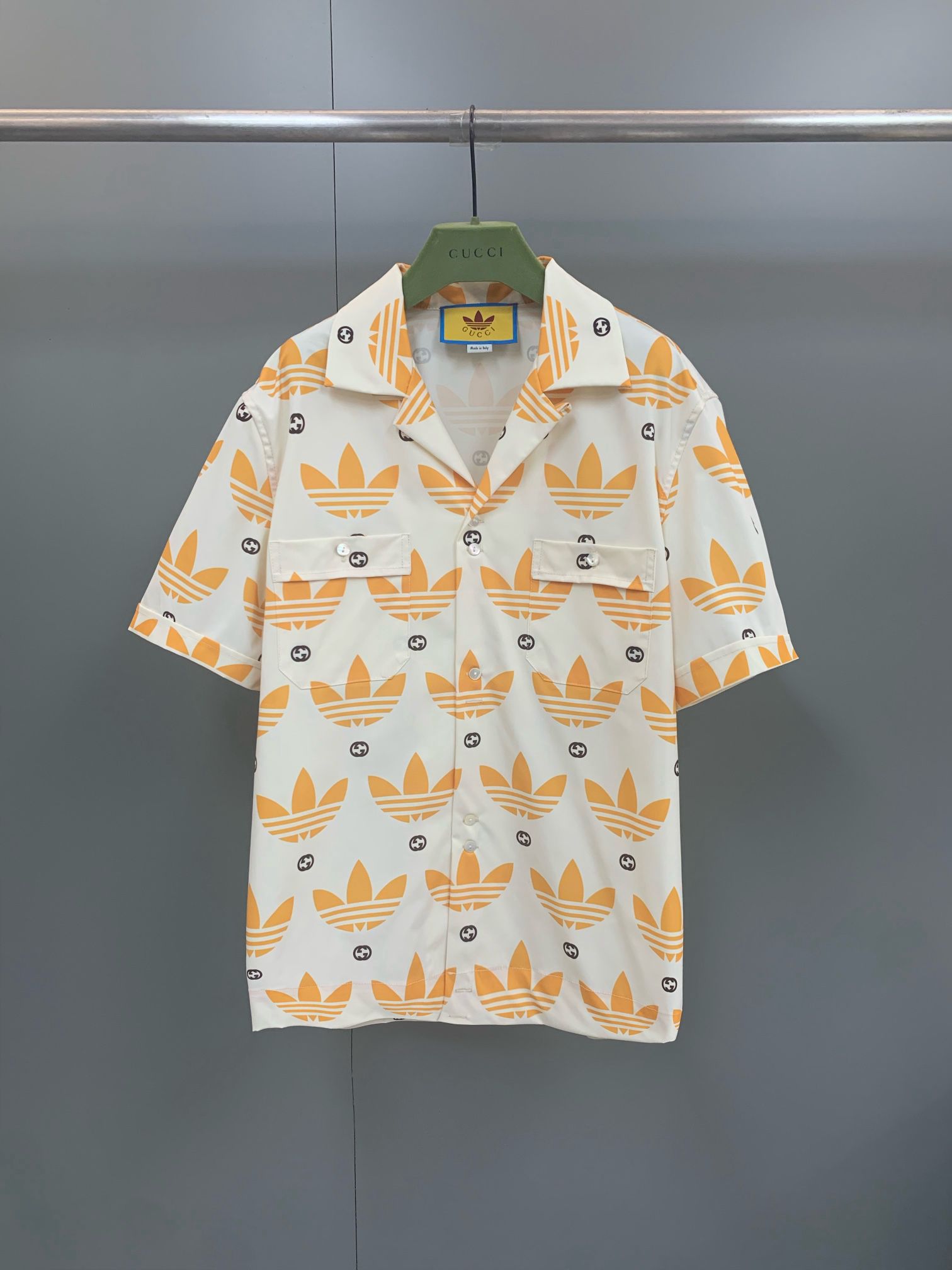 Adidas x Gucci Trefoil Collaboration Bowling Tshirt Summer Tees
