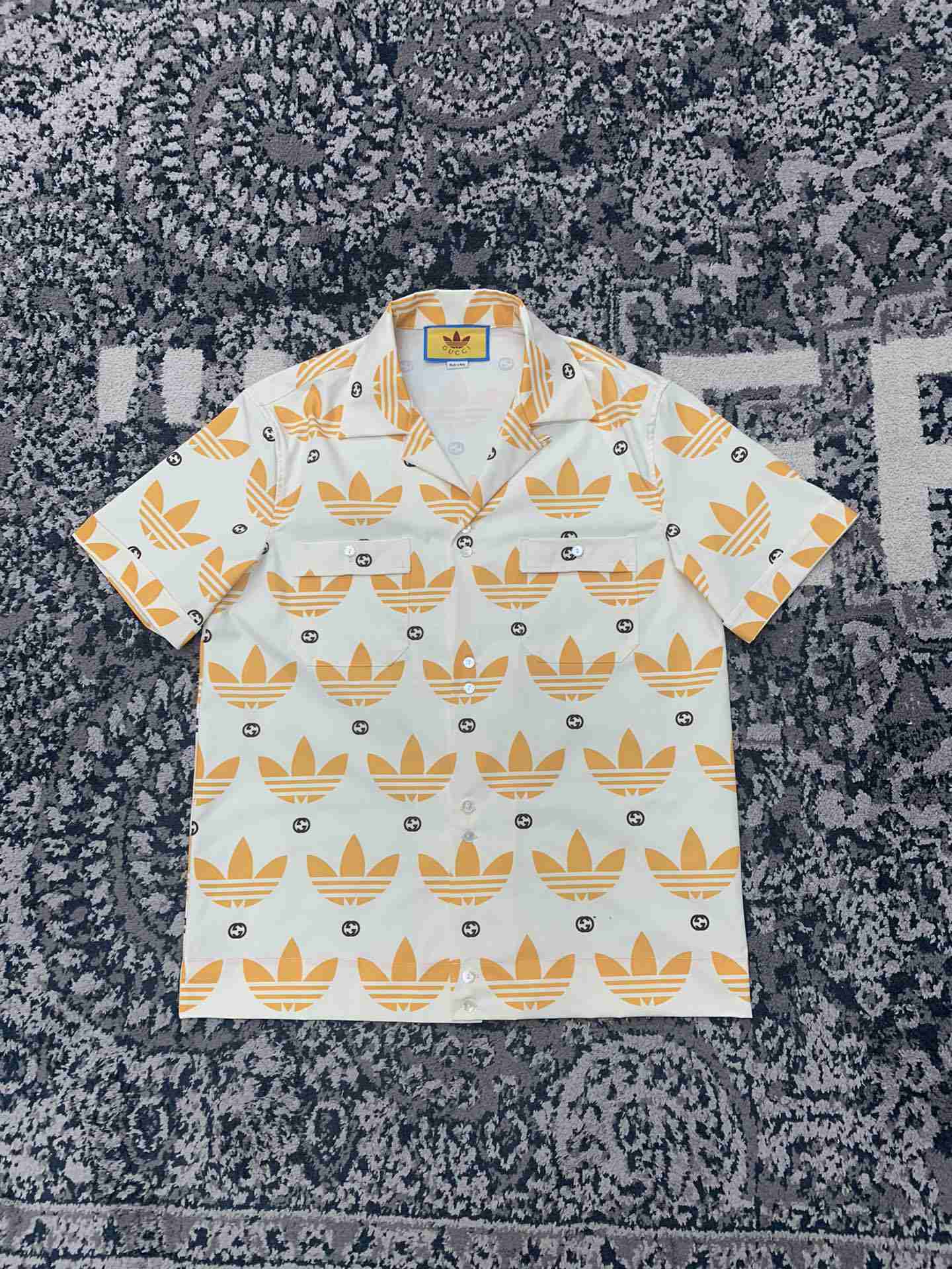 Adidas x Gucci Trefoil Collaboration Bowling Tshirt Summer Tees