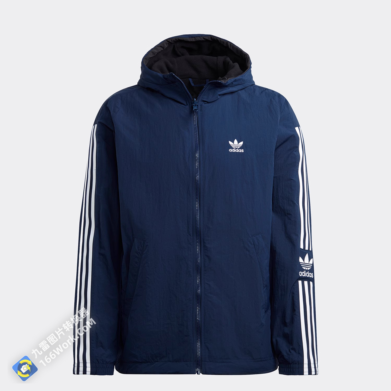 Adidas Reversible Polar Fleece Jacket Blue HL9188 Windbreak Hoody